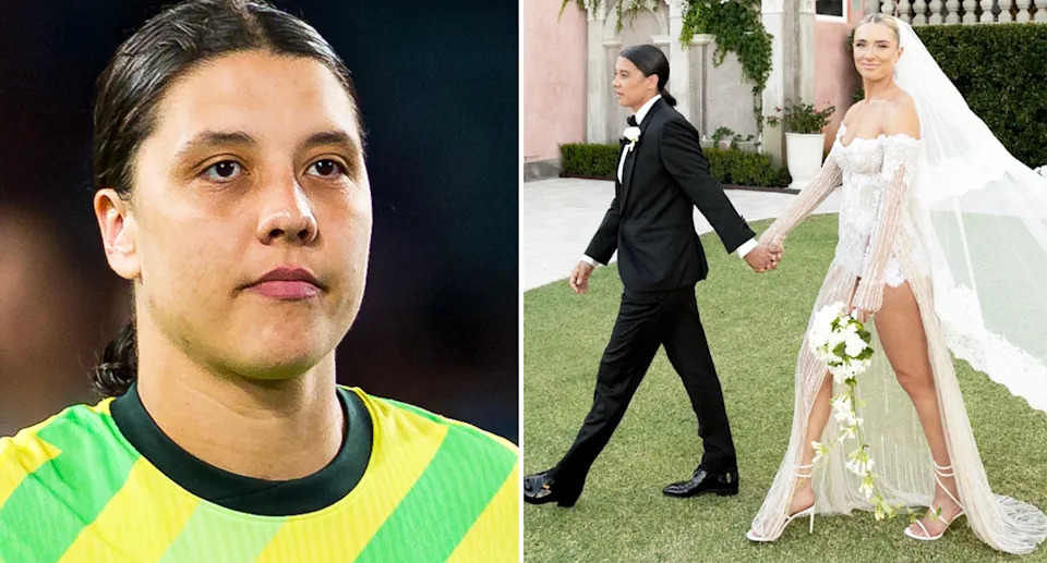 Sam Kerr and wife Kristie Mewis.