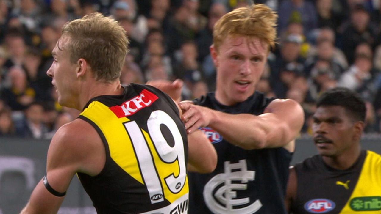 Harry Dean comments, interview, video, pushed Tom Lynch, Carlton Blues vs Richmond Tigers, latest news