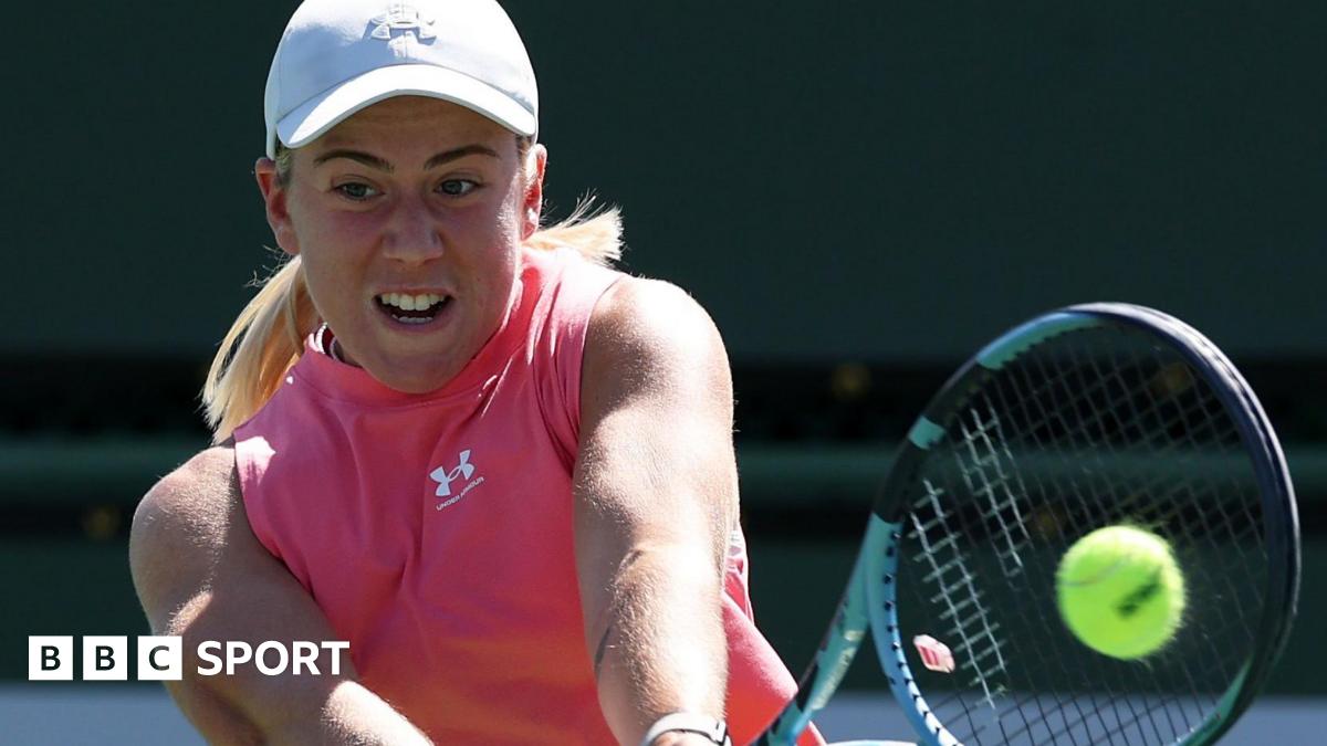 Great Britain's Sonay Kartal plays a shot at Indian Wells