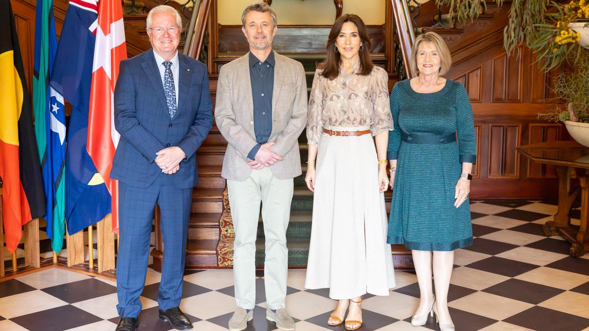 Australian-born Queen Mary of Denmark and husband King Frederik hosted at Government House in Perth