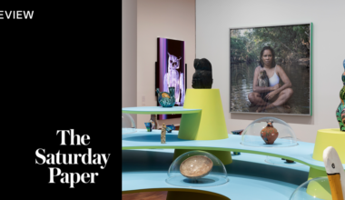 A velvet ant, a flower and a bird at the Potter Museum of Art