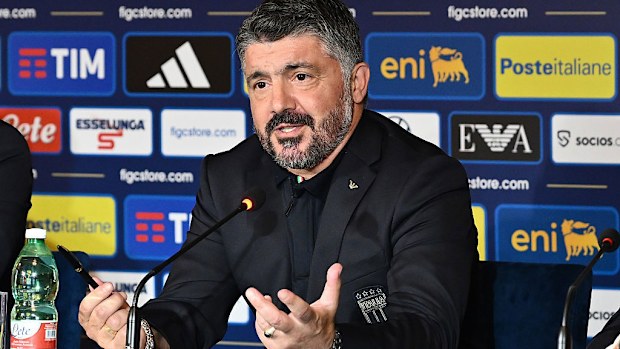 Gennaro Gattuso during the presentation of the new coach of the Italian national football team.