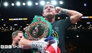 Dalton Smith celebrates after beating Subriel Matias in New York