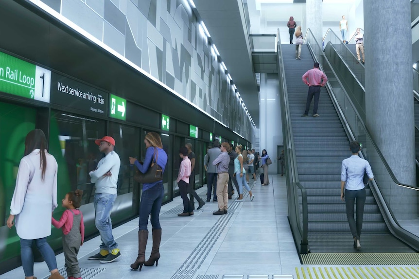 The train platform at one of the stations on the Suburban Train Loop.