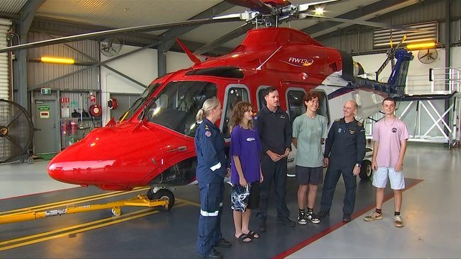 The three teenagers reunited with the Rescue 510 crew who saved them, reflecting on night they were trapped in the gorge.