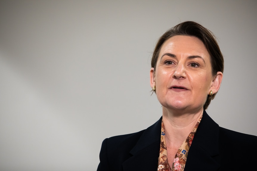 A close up of Amber-Jade Sanderson looking ahead and speaking.