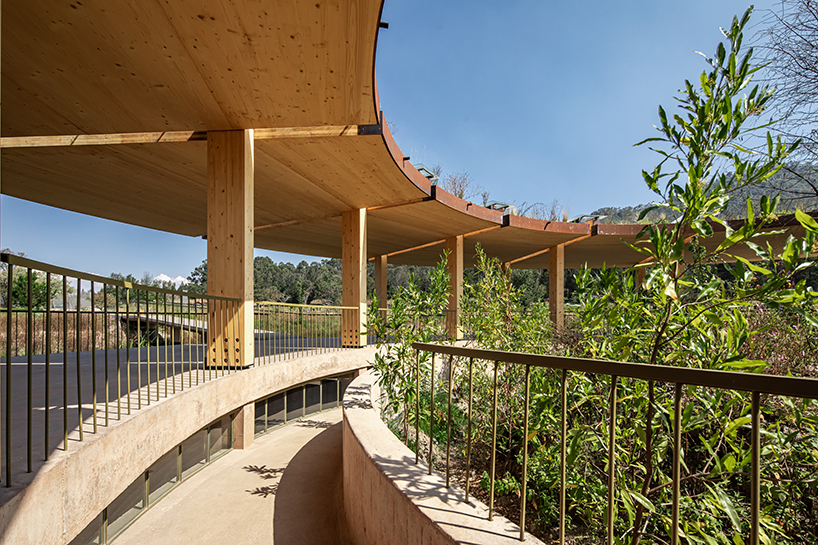 circular timber pavilion anchors wildlife and wetland restoration park in mexico - 2