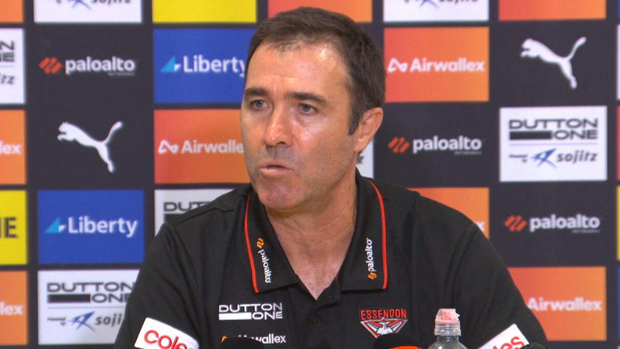 Brad Scott Round 2 press conference, Essendon Bombers loss to Port Adelaide, guilty of playing selfish football, Mason Redman and Dyson Sharp injuries, latest news