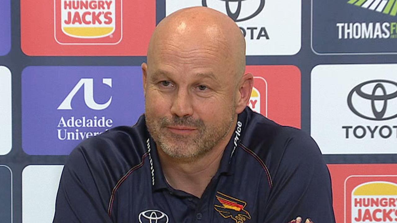 Matthew Nicks post match press conference, video, Adelaide Crows loss to Western Bulldogs, ball movement, latest news