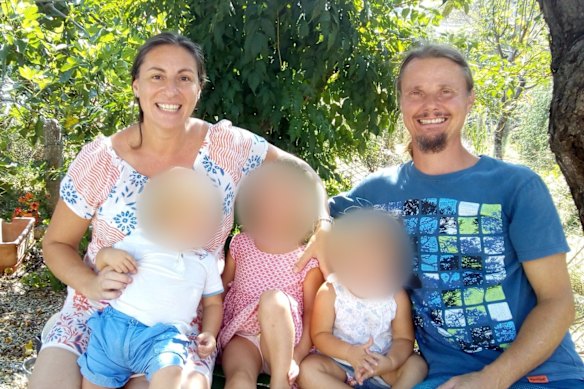 Australian mother Catherine Birmingham with her British husband, Nathan Trevallion, and their children. 