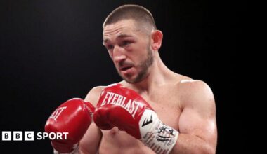 James Dickens in boxing gloves