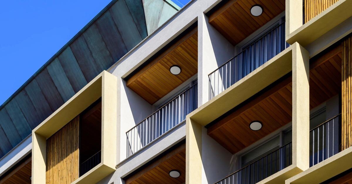 perkins&will pairs bamboo with green-toned corten steel for facade in brazil