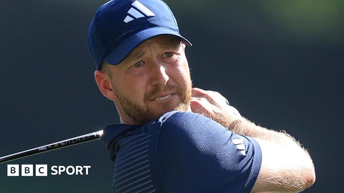 Daniel Berger plays his tee shot on the 18th hole during the second round of the Arnold Palmer Invitational