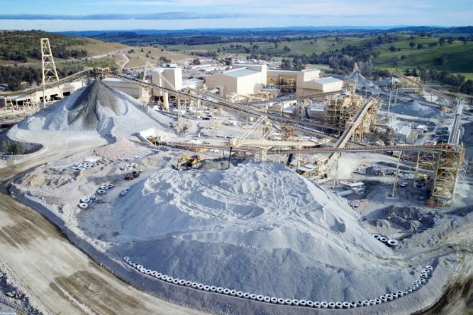 An aerial shot of a goldmine.