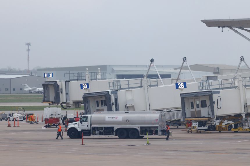 A fuel truck at William P. Hobby Airport in Houston, Texas, on March 9.