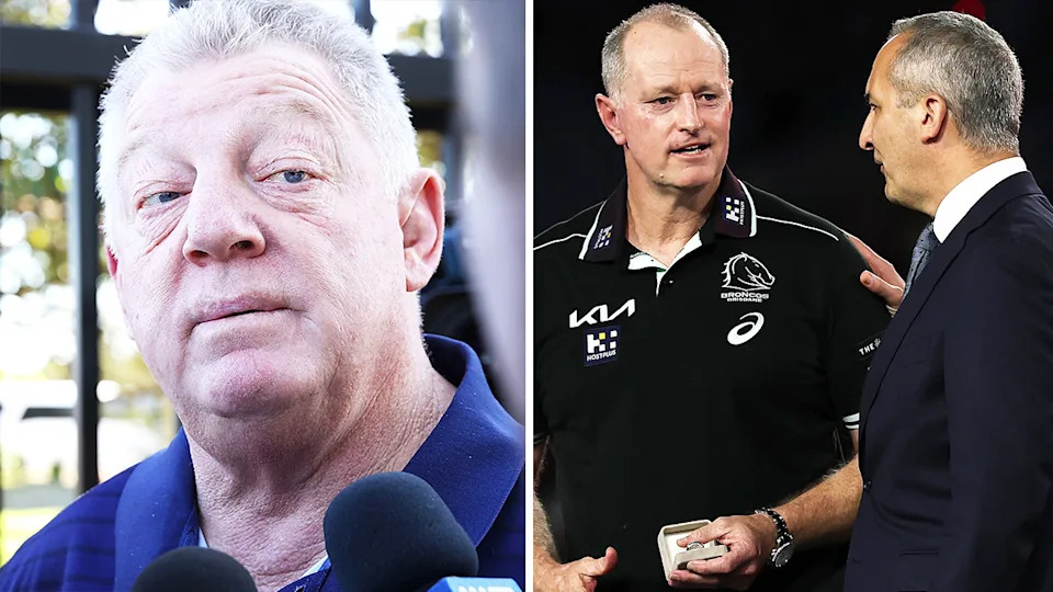 Phil Gould (pictured left) has backed Michael Maguire's (pictured middle) hard stance at the Brisbane Broncos after the Ben Te'o drama this week. (Images: Getty Images)