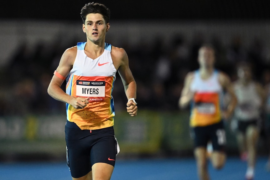 Cameron Myers competing at Maurie Plant Meet.