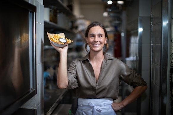 Audrey Shaw with her Bar Carnation's hand-cut chips. 