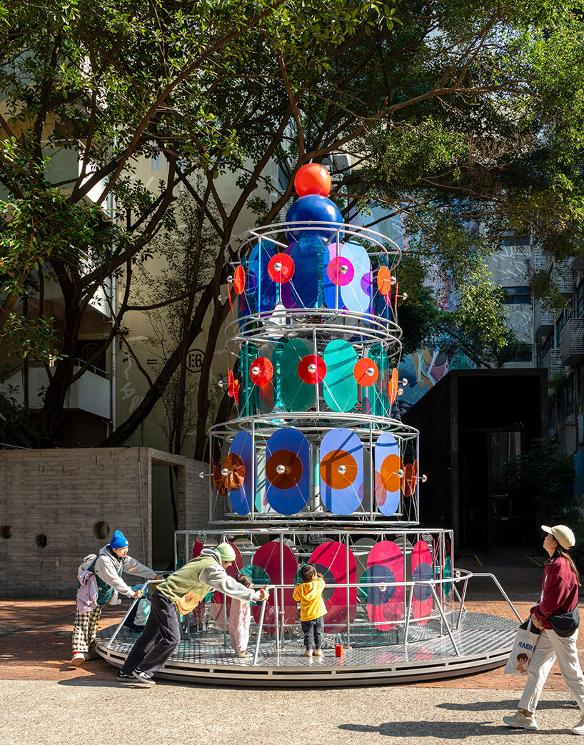 cake-like layers stack into a shared motion installation in china, bringing strangers into sync - 3