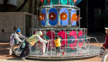 cake-like layers stack into a shared motion installation in china