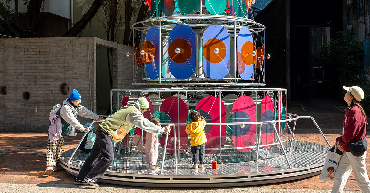 cake-like layers stack into a shared motion installation in china