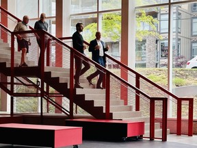 Vancouver Canucks senior managers -- president of hockey operations Jim Rutherford, general manager Patrik Allvin, president of business operations Michael Doyle and Dax Aquilini, son of team co-owner Roberto Aquilini -- were spotted at Rosemary Brown Recreation Centre in south Burnaby taking an apparent tour of the facility on Wednesday, June 4, 2025