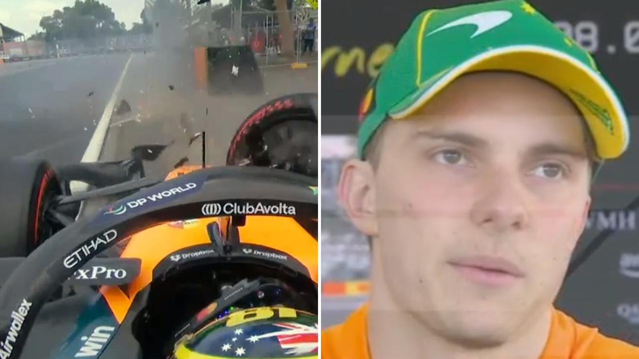 Oscar Piastri crashes out his McLaren before race, video, accident at Albert Park, news