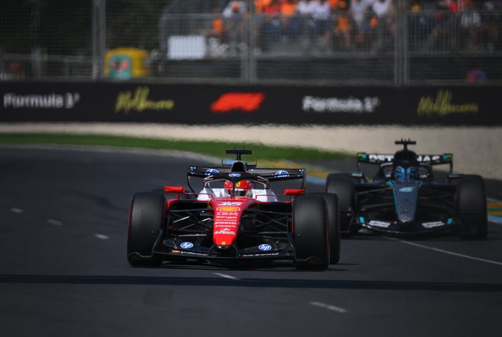 Charles Leclerc, Ferrari, George Russell, Mercedes