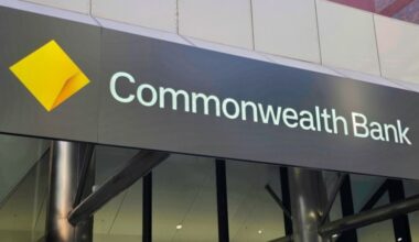 Commonwealth Bank building signage.
