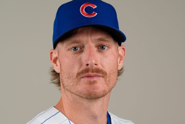 Chicago Cubs' Shelby Miller on Tuesday, Feb. 17, 2026, in Mesa, Ariz. (AP Photo/Morry Gash)