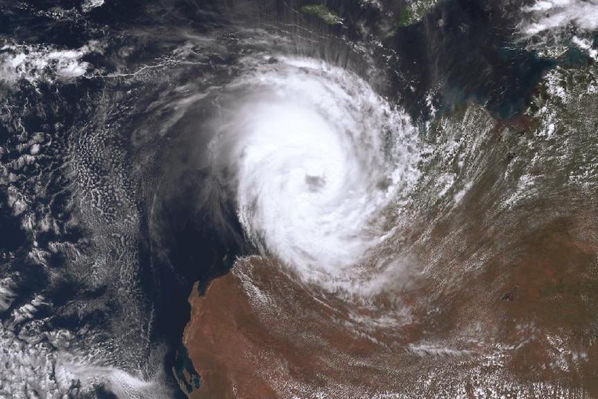 The latest satellite image of Tropical Cyclone Narelle.