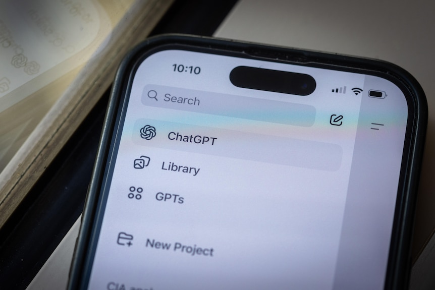 The ChatGPT app displayed on a phone screen.
