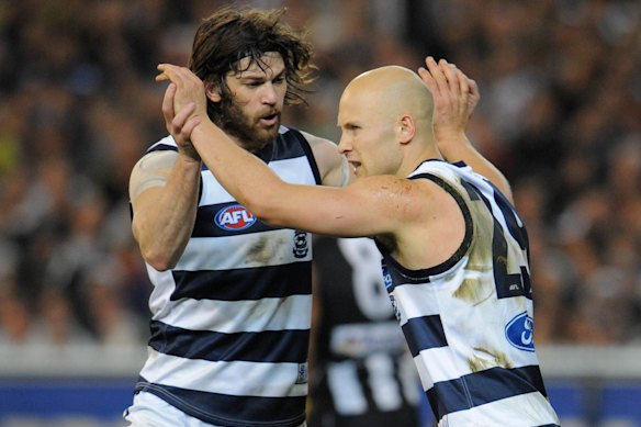 Rooke with former teammate Gary Ablett jnr.