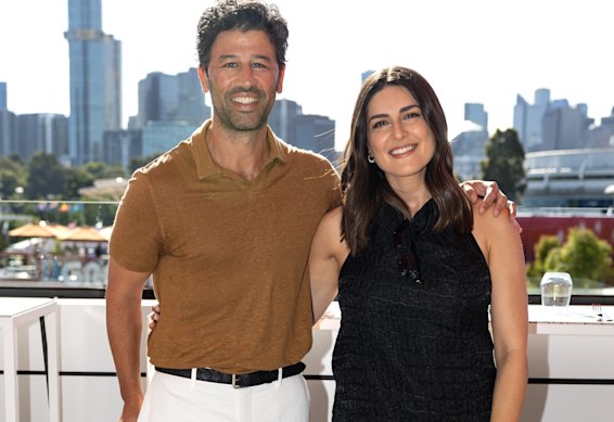 Sarah Abo and husband Cyrus Moran in January 2026.