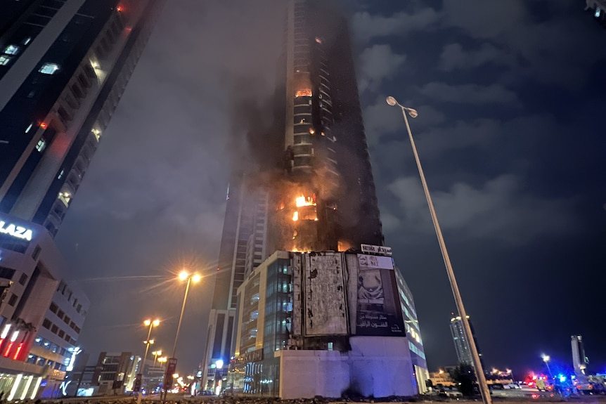 A building in Bahrain was hit by an Iranian strike.