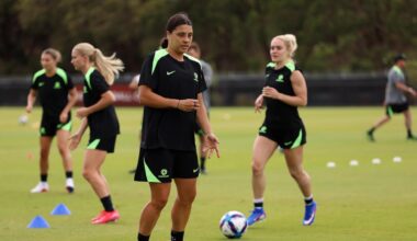 when do the Matildas play?, team news, injury updates, Sam Kerr and Joe Montemurro press conference, Mackenzie Arnold and Mary Fowler fitness, latest news, video, highlights