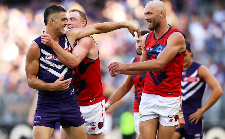 Max Gawn, pictured here remonstrating with Pat Voss.