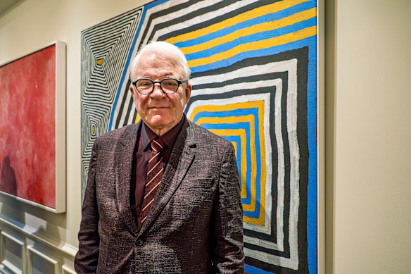 Steve Martin, an avid collector of Aboriginal art, has launched a website on the subject with his friend and fellow collector John Wilkerson.