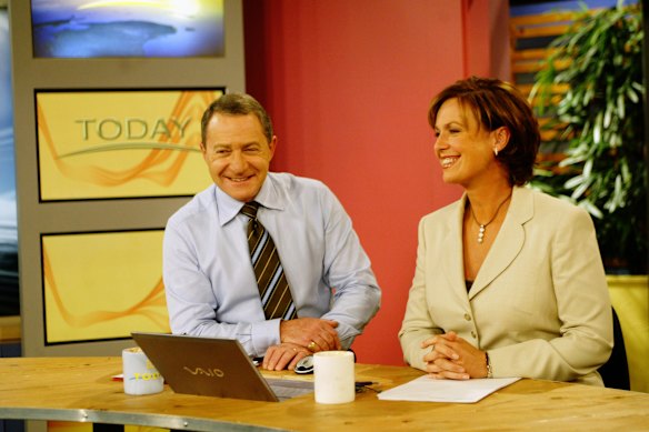 Today hosts Steve Liebmann and Tracy Grimshaw in 2004.