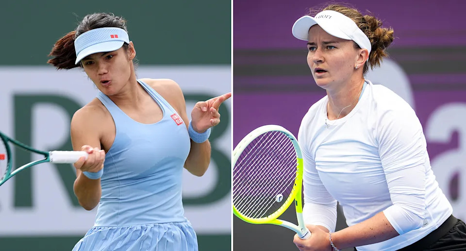 Grand slam champs Emma Raducanu and Barbora Krejcikova are among a number of top women's stars to withdraw from the Miami Open. Pic: Getty