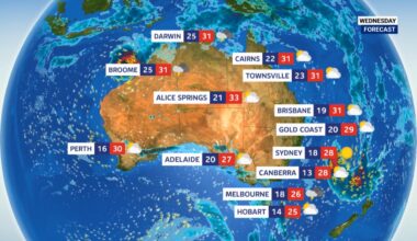 Most Australians set to welcome autumn warmth before major cool change sweeps across nation's south-east