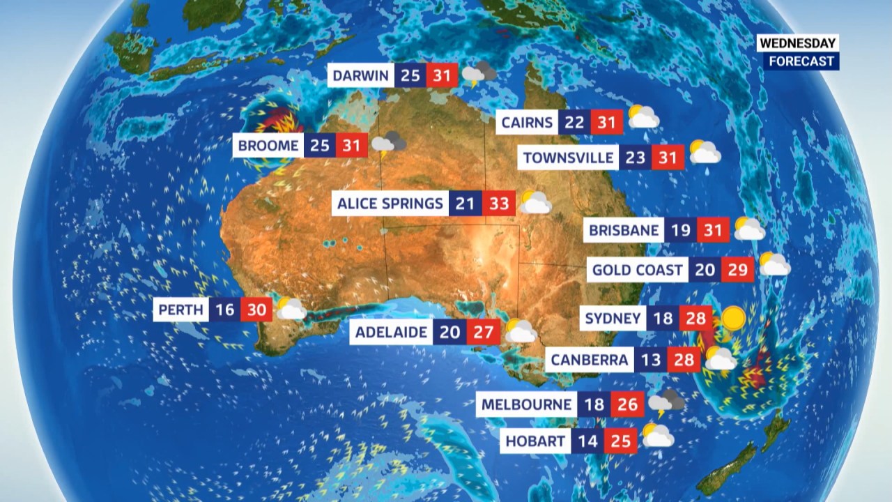 Most Australians set to welcome autumn warmth before major cool change sweeps across nation's south-east