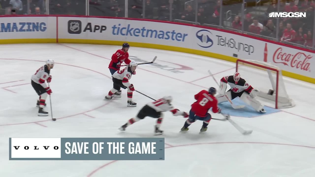 NJD@WSH: Allen with a great save against Alex Ovechkin