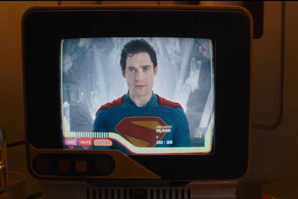 Superman (David Corenswet) in a scene from the trailer of Supergirl: Woman of Tomorrow.