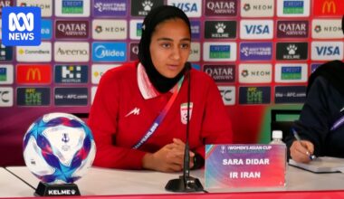 Women's Asian Cup 2026: Iranian player fights back tears as she speaks about situation in Iran