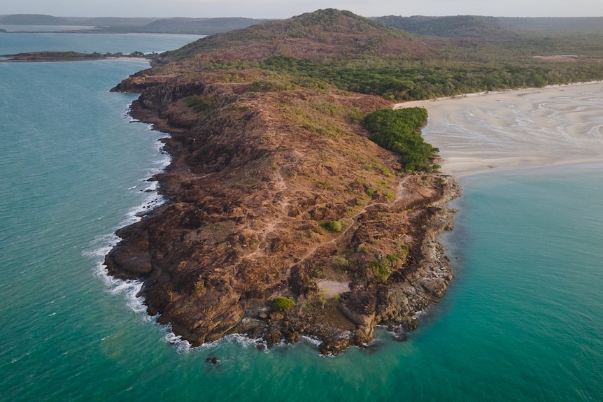 Drone pic of tip of Cape York, the most northern point on the Australian mainland