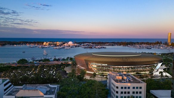 A conceptual image of the new 12,000-seat indoor arena at Southport.
