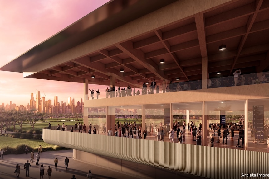 An artist's rendering of a new pit lane.