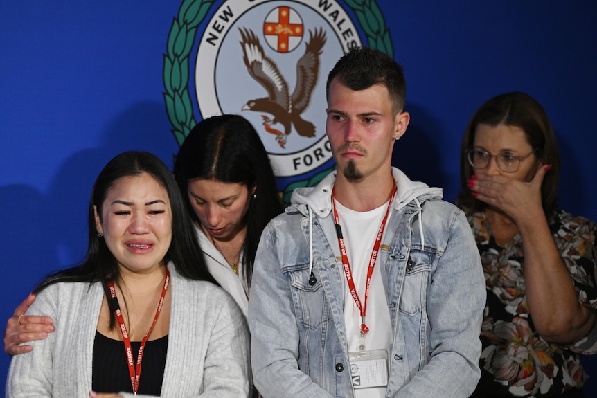 Members of Jessica Zrinski's cry as they make an appeal