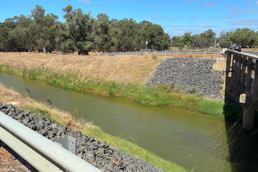 A drain running under a bridge near Busselton.